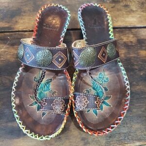 Corkys Leather Toe Ring Sandal/Slide